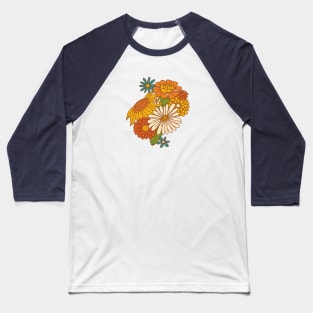 70s Retro Floral Baseball T-Shirt